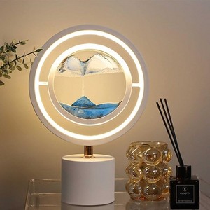 EP Light Moving Sand Sandscapes Table Lamp - White - 1 of 4