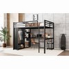 Sapphtopaz Metal High Loft Bed with Wardrobe, Desk, Safety Guardrail & Storage Shelves, Versatile Gaming Loft for Kids, Teens & Gamers, Space-Saving - 3 of 4