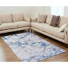 HomeRoots 5' X 7' Blue and Silver Abstract Printed Washable Non Skid Area Rug - 2 of 4