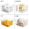 mDesign Large Plastic Household Storage Organizer Bin - Handles, 8 Pack, Clear, USA Made - 3 of 4