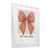 Stupell Industries Coral Bow You Are Loved Framed Print Under Glass Art - 2 of 4