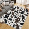 Coolmee Cow Print Rugs for Bedroom, Cowhide Door Mat Indoor Entrance, Animal Print Entryway Throw Rugs,Black Brown Fusion - 4 of 4