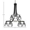 Toltec Lighting Paramount 9 - Light Chandelier in  Matte Black/Brushed Nickel with 5" Clear Ribbed Shade - 2 of 2