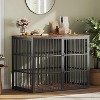 XXL Dog Crate Furniture - 3-Lock Doors, Farmhouse Style Indoor Kennel & End Table for Large Breeds - 3 of 4