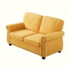 CAVINAS Upholstered 2 Seater Couch, Soft Velvet Loveseat  with High-Density Foam, Loose Back Cushions & Solid Wood Turned Legs - 3 of 4