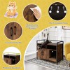 Tangkula Large Litter Box Enclosure Cat Wooden Storage Cabinet with 2 Doors - 4 of 4