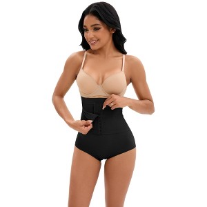 INSPIRE CHIC Women's Front Hook Closure Tummy Control Briefs High Waist Butt Lifter Control Panties - 1 of 4