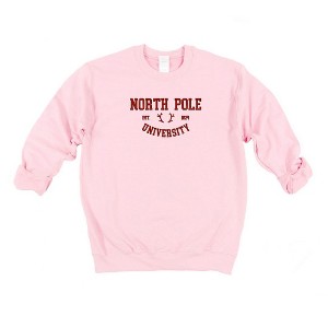 Simply Sage Market Women's Graphic Sweatshirt EmbroideredNorth Pole University -Red Ink - 1 of 3