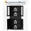 71 Inch Tall Metal Garage Storage Cabinet, Display Cabinet with Glass Doors, 2 Drawers & 2 Adjustable Shelves, Lockable Garage Organizer for Office - 4 of 4