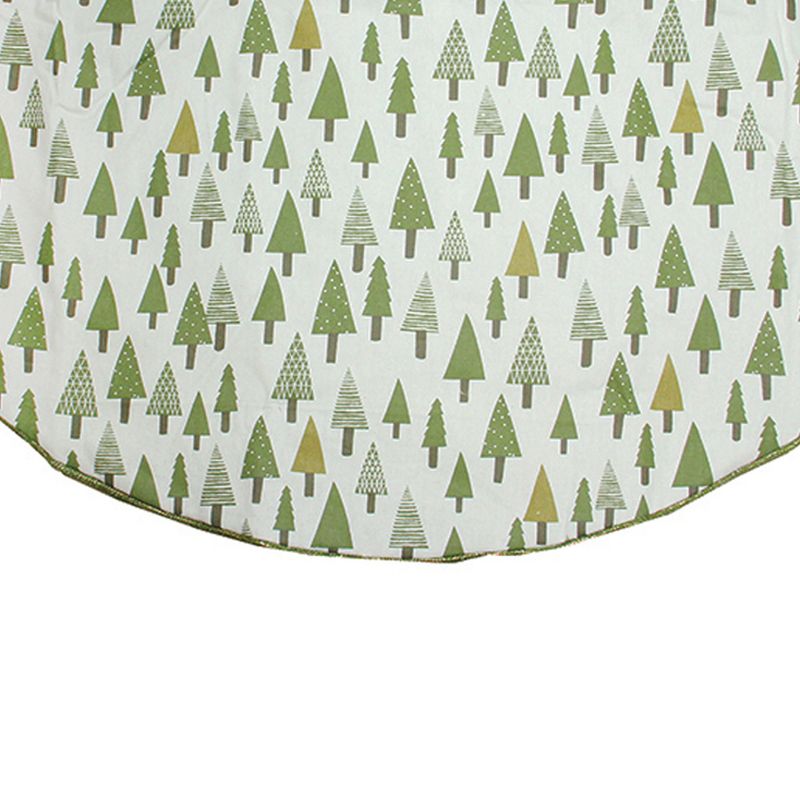 Northlight 48" Cream White and Green Forest Christmas Tree Skirt, 2 of 4