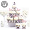 Big Dot of Happiness Two Cool - Girl - Cupcake Decoration - Pastel 2nd Birthday Party Cupcake Wrappers and Treat Picks Kit - Set of 24 - 2 of 4