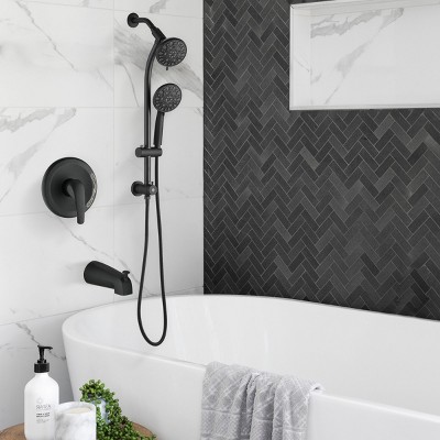 High Pressure 48-Settings Shower Head with Handheld Shower 7 Modes ABS Handheld Spray Shower Trim Kit for Bathroom-The Pop Home
