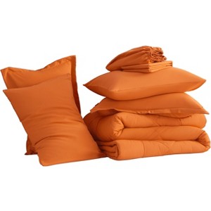5/7 Pieces Microfiber Comforter Set, Breathable Down Alternative Bedding Set, All Season Bed in a Bag - NTBAY - 1 of 4