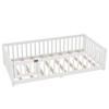 Twin/Full/Queen Size Floor Bed Frame with Safety Guardrails & Doors, Toddler Platform Bed with Wood Slat Support for Kids Girls Boys - 4 of 4