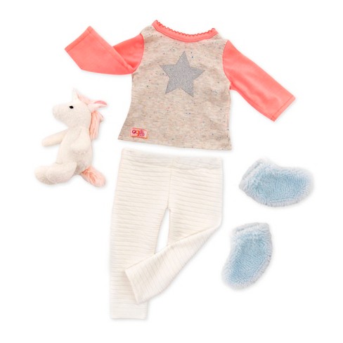 Our Generation Unicorn Wishes With Unicorn Plush Pajama Outfit For 18  Dolls : Target
