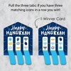 Big Dot of Happiness Hanukkah Menorah - Chanukah Holiday Party Game Pickle Cards - Pull Tabs 3-in-a-Row - Set of 12 - 3 of 4