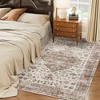 Aghana Digitals Tan Vintage Flannel Faux Fur 4x6 Area Rug - Non-Slip, Machine Washable Carpet for - 3 of 4