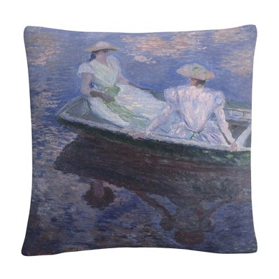 Monet 'on The Boat' 16 X 16 Decorative Throw Pillow : Target