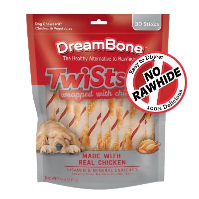 Dreambone Chicken Wrapped Twists Chews With Vegetable Dog Treats 30ct 7.4oz Target