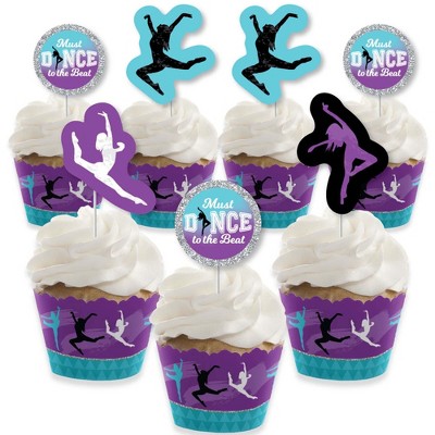 Big Dot of Happiness Must Dance to the Beat - Dance - Cupcake Decoration - Birthday or Dance Party Cupcake Wrappers and Treat Picks Kit - Set of 24