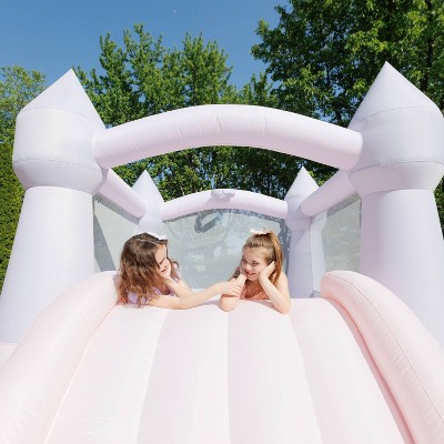 Pastel Pink Inflatable Castle Bounce House with Slide