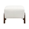 Dexmalle Upholstered Ottoman with Wooden Legs,White - 3 of 4