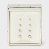 14K Gold Plated Cubic Zirconia Round Stud Earring Set 4pc - A New Day™ Gold - 2 of 3
