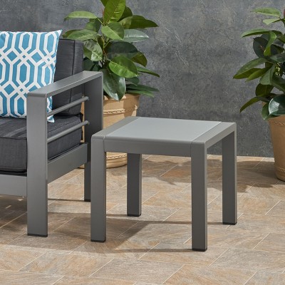 NicBex Modern Aluminum Outdoor End Table Outdoor Side Table, Outdoor Coffee Table Patio Table Small Table Outdoor Table for Backyard, Balcony, Porch