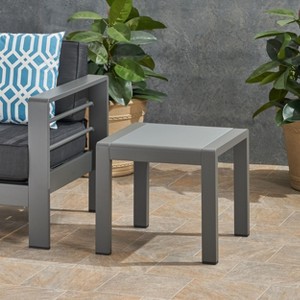 NicBex Modern Aluminum Outdoor End Table Outdoor Side Table, Outdoor Coffee Table Patio Table Small Table Outdoor Table for Backyard, Balcony, Porch - 1 of 4
