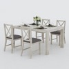 VECELO 5/7 Piece Extendable Dining Table Set with Upholstered X-Back Chairs, Farmhouse Wood Top for Kitchen or Dining Room, Gray - 2 of 4