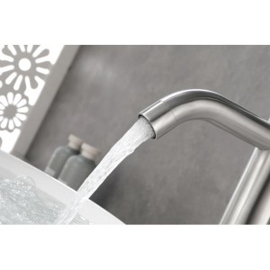 Stylish Silver Single Lever Bathroom Vanity Basin Faucet with Modern Aesthetics - 1 of 4
