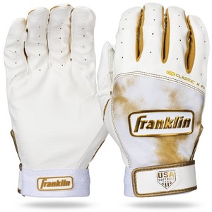 Franklin Sports Classix X FP Batting Gloves Small - White / Gold - 1 of 4