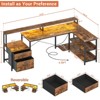 Aheaplus Home Office Desk with Charging Station, Reversible L-shaped Computer Desk with Drawers, LED Lights - 2 of 4
