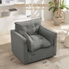 Swivel Chair, 35 Inch Upholstered Swivel Accent Chair with Back Support Pillow, Modern Square Armchair, Fully Assembly Reading Chair - 4 of 4