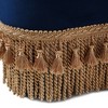 Jennifer Taylor Home Ellen Upholstered Clover Ottoman with Gold Bullion Fringe, Navy Blue Velvet - 4 of 4