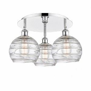 Athens Deco Swirl - 3 Light Flush Mount In Industrial Style-10.38 Inches Tall and 19.75 Inches Wide - 1 of 1