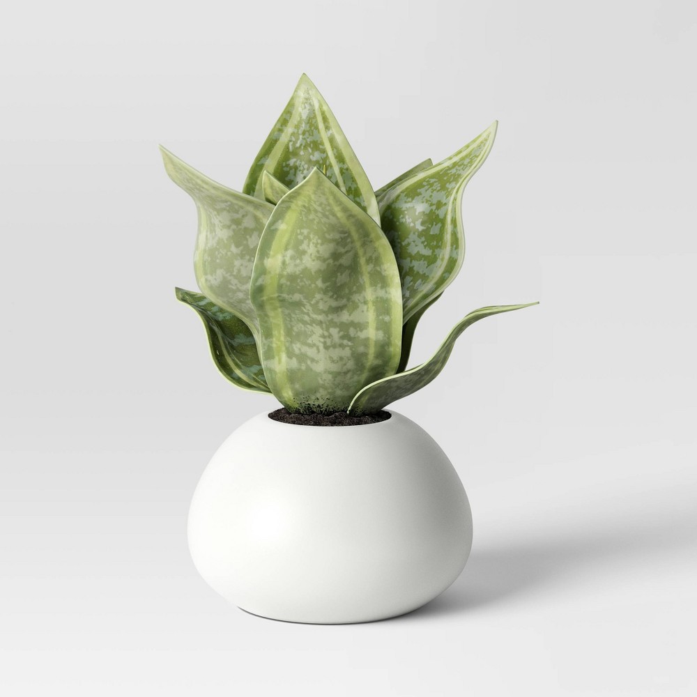 Photos - Other Decoration 4.5" Mini Tabletop Snake Artificial Plant - Threshold™: Ceramic Pot, Indoor/Outdoor Decor