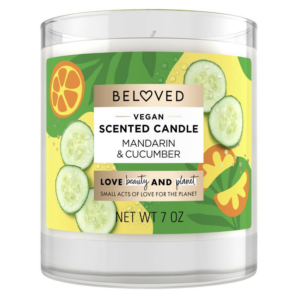 Photos - Other Decoration Beloved Mandarin & Cucumber Water 1-Wick Candle - 7oz