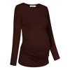 Maternity Shirt Side Button and Ruched Maternity Tunic Tops - 3 of 4