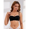 INSPIRE CHIC 2 Pcs Women's Lace Underwired Adjustable Straps Padded Tube Balconette Bras - 4 of 4