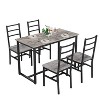 NicBex 5-Piece Industrial Style Dining Table Set & Backrest Chairs for Kitchen,Dining Room,Restaurant,Modern Dinette Set with Metal Frame - 2 of 4