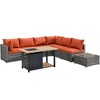 Ovios Venice 8pc Wicker Outdoor Patio Furniture Set Conversation Sofa with a Storage Fire Pit and Cushions - 2 of 4