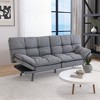 Dyonery 71 in Convertible Faux Leather Sofa Couch,Memory Foam Futon Couch Bed,Small Splitback Modern Loveseat Sleeper Sofa Bed for Living Room - 2 of 4