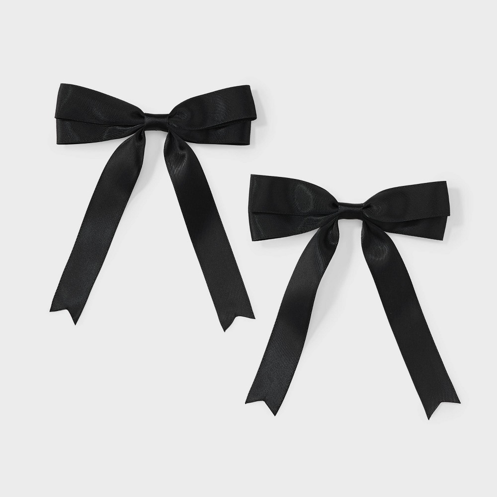 Game Day Hair Bow Set 2pc - Wild Fable™ Black