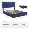 Whizmax Full Size Bed Frame with 4 Storage Drawers, Linen Upholstered Platform Bed Frame with Adjustable Headboard, No Box Spring Needed, Blue - 2 of 4