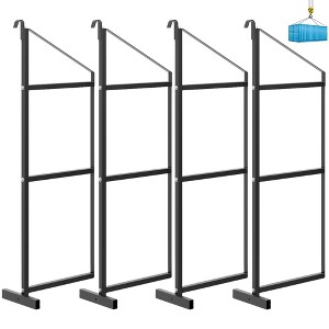 Shipping Container Shelving Bracket 3-Tier, 22"(D) x 60"(H) Black Powder Coated Steel Storage Brackets for Heavy Duty Trailer Containers - 1 of 4
