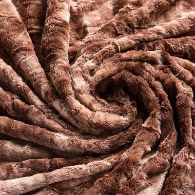 Brown Faux Fur Machine Washable Pet Blanket