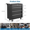 GustoWave 4-Drawers Rolling Tool Chest Cabinet, Tool Storage Organizer Cart with Wheels, Locking System, Portable Toolbox, Black - 2 of 4