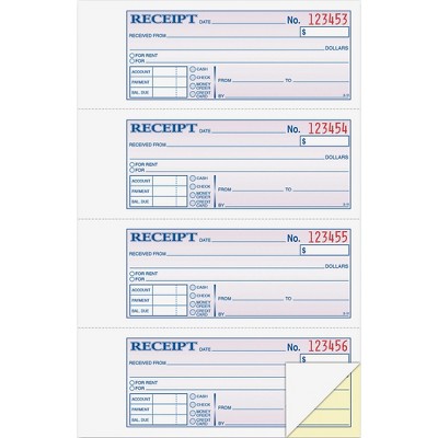 Adams Money/Rent Receipt Book Carbonless 2-Part 7-5/8"x11" WE DC1182