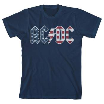 ACDC Rock Band Americana Logo Boy's Navy T-shirt